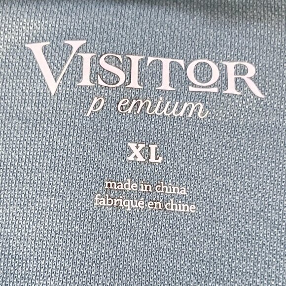 Visitor Premium Mens XL Pullover Blue 1/4 Zip Mock Neck Golf Preppy Outdoor - Picture 4 of 10